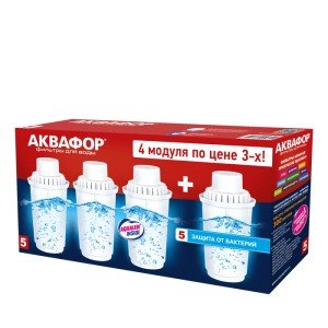 Сменный модуль В5 (В100-5) с бактерицидной добавкой (комплект из 4-х штук) для кувшинов